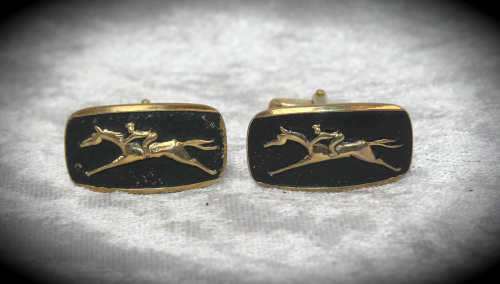 Pair of Vintage  Cufflinks - Racing Horses ?