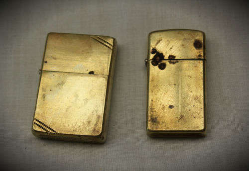 2 Vintage brass Zippo Lighters Made in USA Bradford 1 from 1937-1950 and one from 1992 see condition