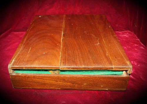 Vintage Masonic compass tool set in wooden box -(wood box need repairs) 73mmx370mmx350mm