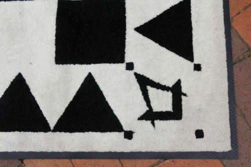 Masonic carpet, with black and white squares.100% nylon pile on rubber backing 1485x2350mm