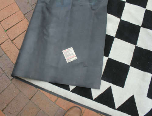 Masonic carpet, with black and white squares.100% nylon pile on rubber backing 1485x2350mm