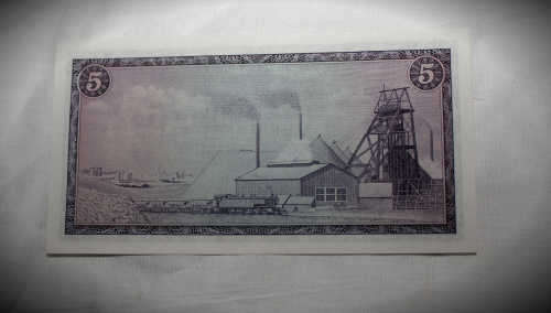 OLD S.A Reserve Bank T.W De Jongh AFR/ENG R5 Note F266-493016-Uncirculated