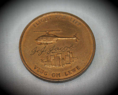 Flight-For-Life-Vlug-Om-Lewe-Foundation-Member  -Medal- Engraved JJ Jacob