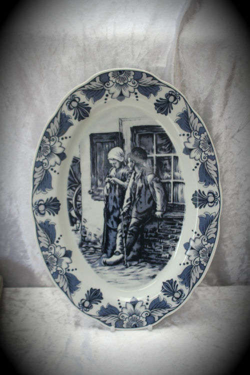 Delft Holland Special Limited Collectors Edition Oval Plate with C.O.A Oude Molen Fabriek 363x265mm