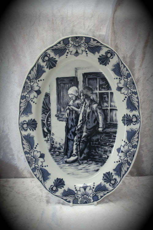 Delft Holland Special Limited Collectors Edition Oval Plate with C.O.A Oude Molen Fabriek 363x265mm
