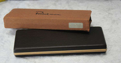 Vintage Satolex Pearl Silver Pocket Man Pen/Calculator in box calculator not working