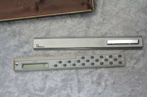 Vintage Satolex Pearl Silver Pocket Man Pen/Calculator in box calculator not working