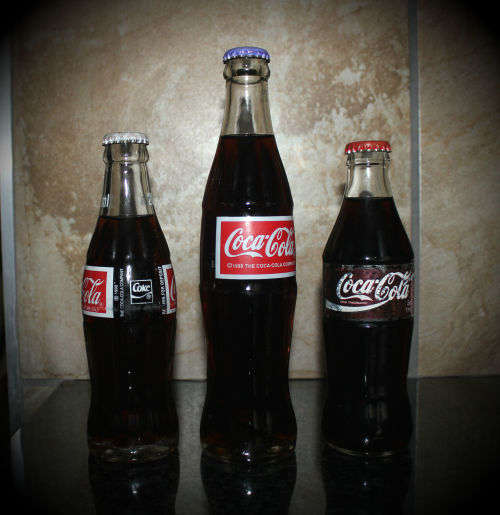 3 different Vintage Glass Coca-Cola bottles unopened 2 x 200ml 1x1995 AND 1 X 300ML 1998