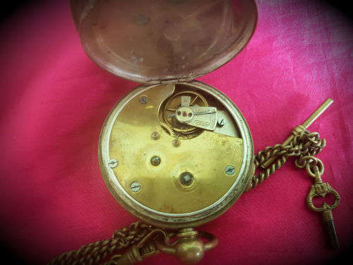 Victorian SPECIALLY EXAMINED SWISS MADE CENTRE SECONDS CHRONOGRAPH  POCKET WATCH with Key Not workin