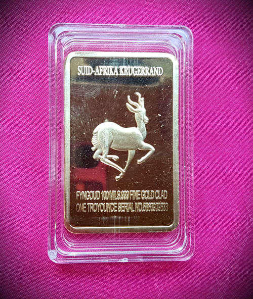 King of Africa - Gorilla-GOLD plated 100Mils.999 Fine Gold Glad one Troyounce serial No5863909633