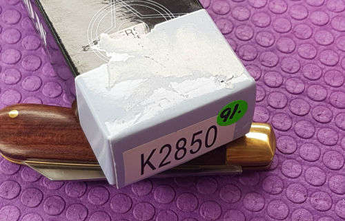 D.O.W  Folding Knife no K2850 Stainless 440 with Leather Sheath  -unused in Box .