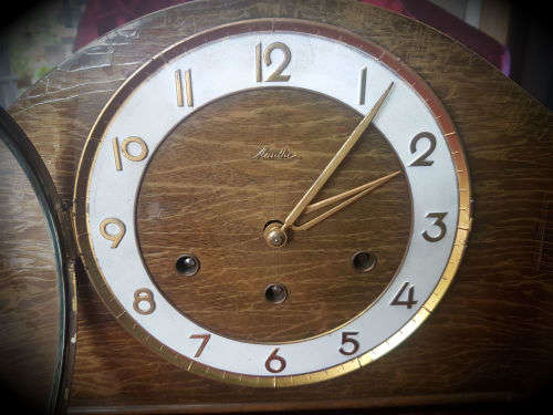 Original-Mauthe-Mantel-Clock Made in Germany reward for 20 years service in 1958 by copper mines