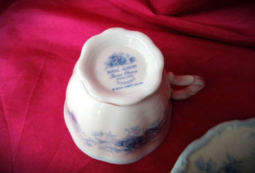 1981 Royal Albert Tiffany Duo Bone China made in England- Cup and Side plate. 2  available