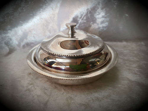 Silver Plated Butterdish with Lid 130mm Diameter -272g