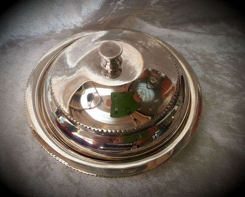 Silver Plated Butterdish with Lid 130mm Diameter -272g