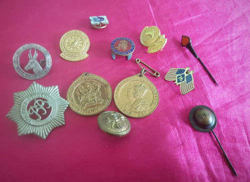 Collection of old Badges -Pins and Medals