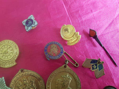 Collection of old Badges -Pins and Medals