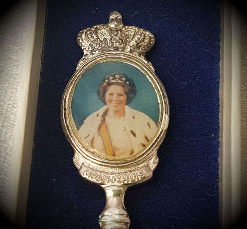 Oranjehuis Koningin Beatrix 50 Jaar 31 Januarie 1988-Souvenir spoon 16g- 121mm-Boxed