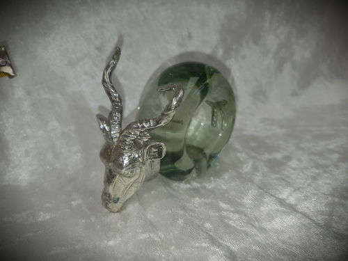 Rare Makoulpa Napkin ring ..Pewter and Glass 70x93x50mm