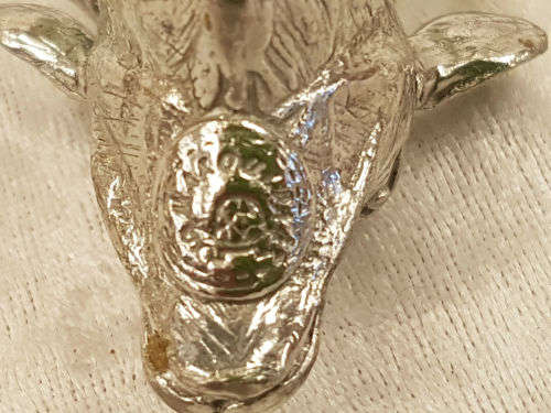 Rare Makoulpa Napkin ring ..Pewter and Glass 70x93x50mm