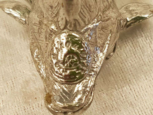 Rare Makoulpa Napkin ring ..Pewter and Glass 70x93x50mm