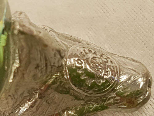 Rare Makoulpa Napkin ring ..Pewter and Glass 70x93x50mm