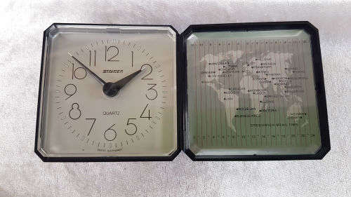 Vintage SAA (South African Airways) Staiger 8 day alarm Quartz clock West Germany-working