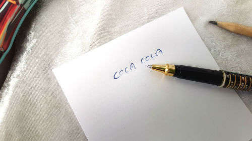 1996 Coca Cola Ballpoint Pen in Coca Cola tin Case Parker Refill- ink still ok - Taiwan