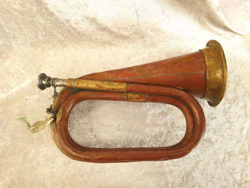 Antique/Vintage Brass and Copper Bugle Mayers & Harrison England with mouthpiece