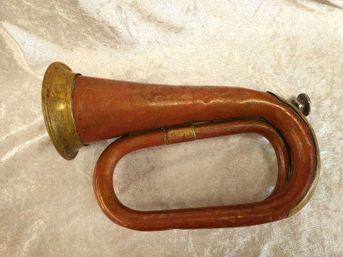 Antique/Vintage Brass and Copper Bugle Mayers & Harrison England with mouthpiece