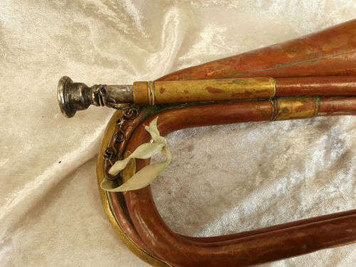 Antique/Vintage Brass and Copper Bugle Mayers & Harrison England with mouthpiece