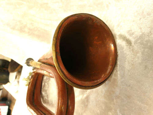 Antique/Vintage Brass and Copper Bugle Mayers & Harrison England with mouthpiece