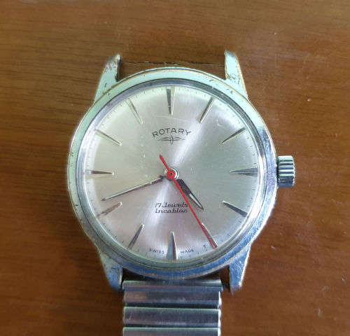 Vintage Rotary Incabloc 17 Jewels Swiss Made mechanical watch - working