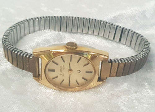 Vintage Bulova Accutron Ladies wrist watch --not working -21x30mm-Not origanal strap