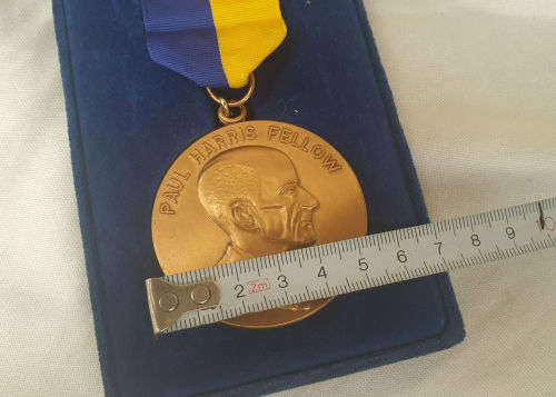 Rotary International Paul Harris Fellow medal In Case ,Pair of cufflinks Pins and badges