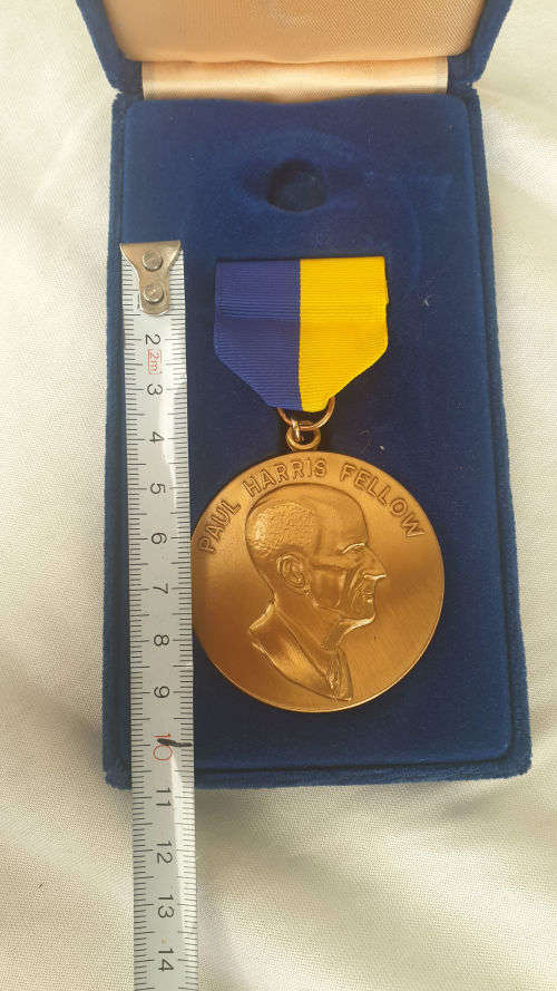 Rotary International Paul Harris Fellow medal In Case ,Pair of cufflinks Pins and badges