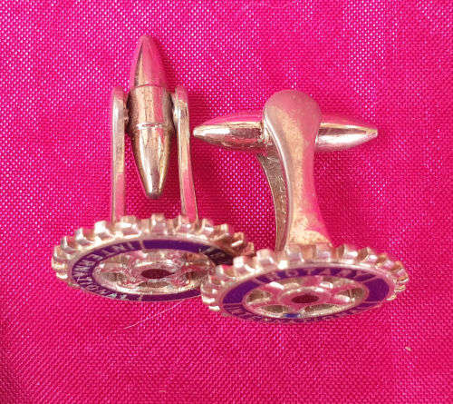 Rotary International Paul Harris Fellow medal In Case ,Pair of cufflinks Pins and badges