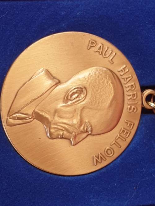 Rotary International Paul Harris Fellow medal In Case ,Pair of cufflinks Pins and badges