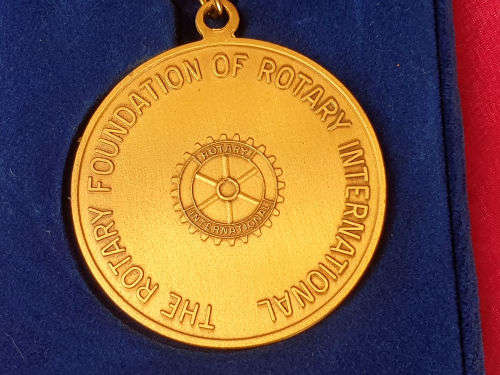 Rotary International Paul Harris Fellow medal In Case ,Pair of cufflinks Pins and badges