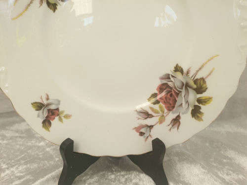 1950's ROYAL VALE Pat no 8220 bone china Cake Plate = Ridgeway Potteries England 326mm