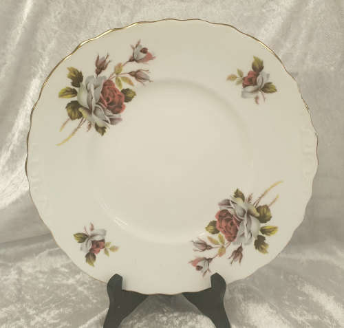 1950's ROYAL VALE Pat no 8220 bone china Cake Plate = Ridgeway Potteries England 326mm