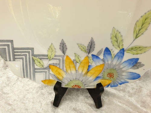 Vintage Bell China Cake Plate 253x233mm- England (gold rim faded)