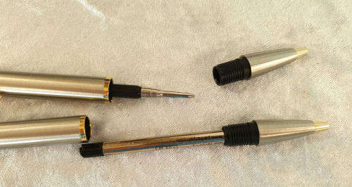 Beautiful Vintage Parker Ball Point Pen and Pencil set in Gold and silver Trim -iNK STILL OK