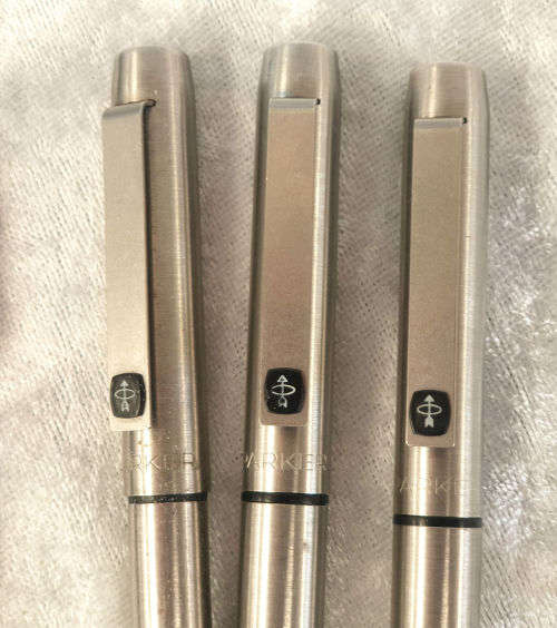 3 Vintage Parkers  Fountain Pen , Rollerball and Cartridge Pencil in Parker Case -England.