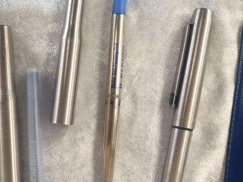 3 Vintage Parkers  Fountain Pen , Rollerball and Cartridge Pencil in Parker Case -England.