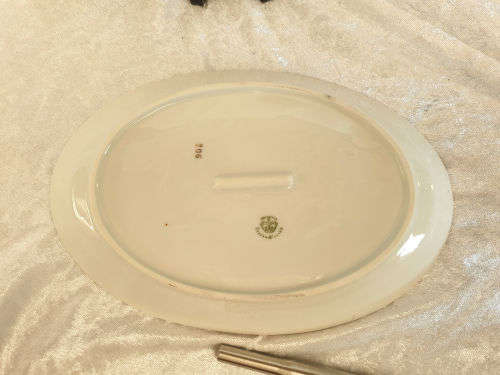 2 Vintage VICTORIA Czechoslovakia China Floral Oval Trays 25x225x145