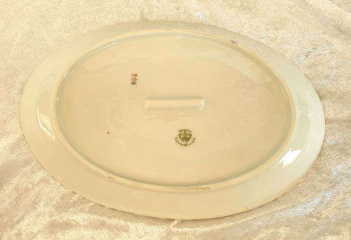 2 Vintage VICTORIA Czechoslovakia China Floral Oval Trays 25x225x145