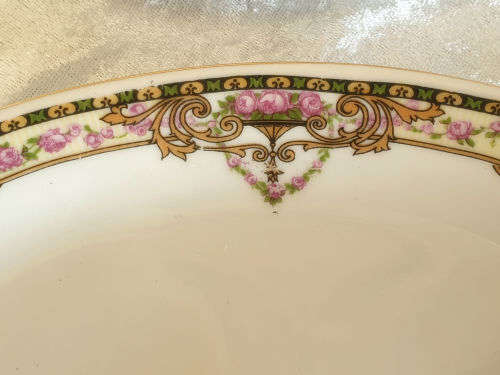 2 Vintage VICTORIA Czechoslovakia China Floral Oval Trays 25x225x145