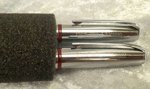 PierCarlo d'Alessio Designer Collection Iradium Point Fountain pens (Leather) in Holder -unused