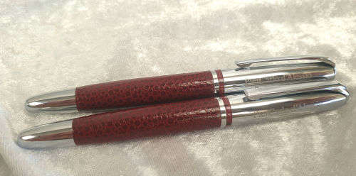 PierCarlo d'Alessio Designer Collection Iradium Point Fountain pens (Leather) in Holder -unused